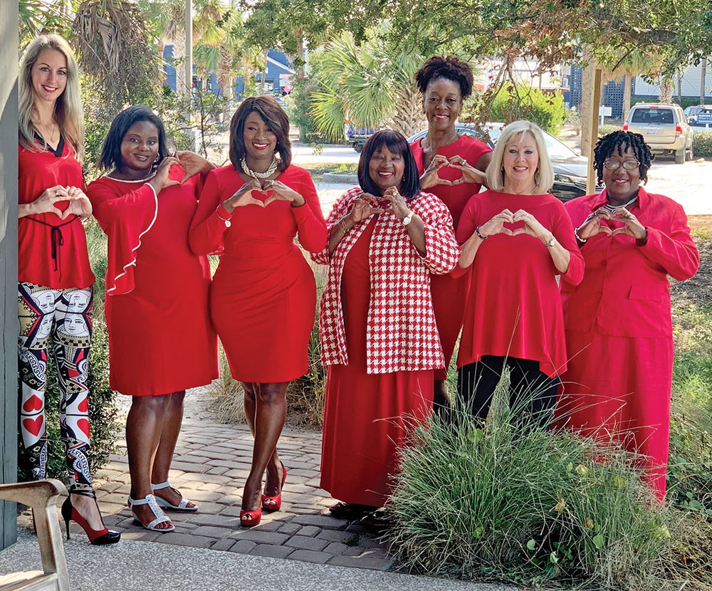 From left to right: Liz Howard, Kiara Thompson, Octavia Mitchell, Velma Rogers, Allison Stoney, Margaret Emmans, and Sheron Burns.