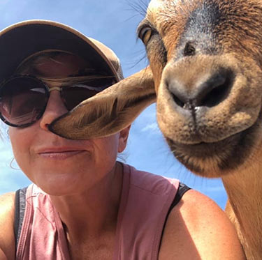 Missy Farkouh finds joy spending time with her goats at The Goatery at Kiawah River.