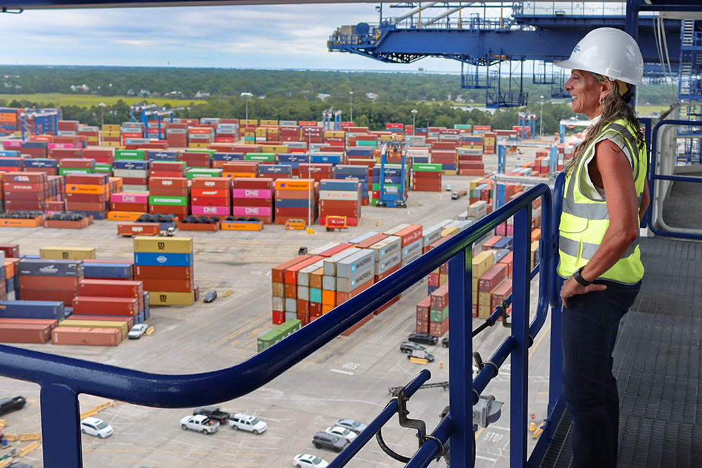 Barbara Melvin at the Wando Welch Terminal - SC Ports Authority. Photo provided.