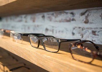 Glasses: frames on display at Compass Vision Care, Mt Pleasant.