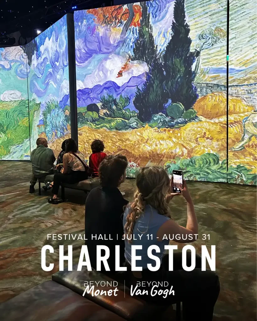 Beyond Monet and Beyond Van Gogh exhibits in Charleston, SC's Festival Hall from July 11 through August 31