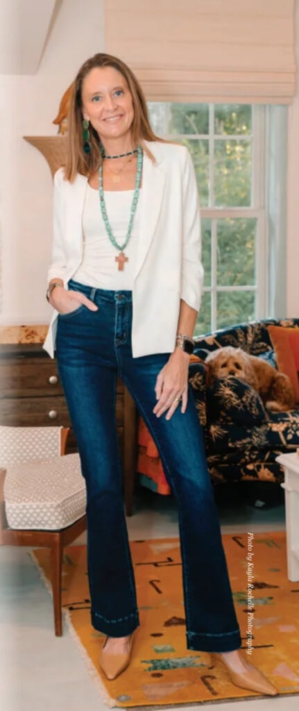 Ruth Campbell wears looks by Love Bella.